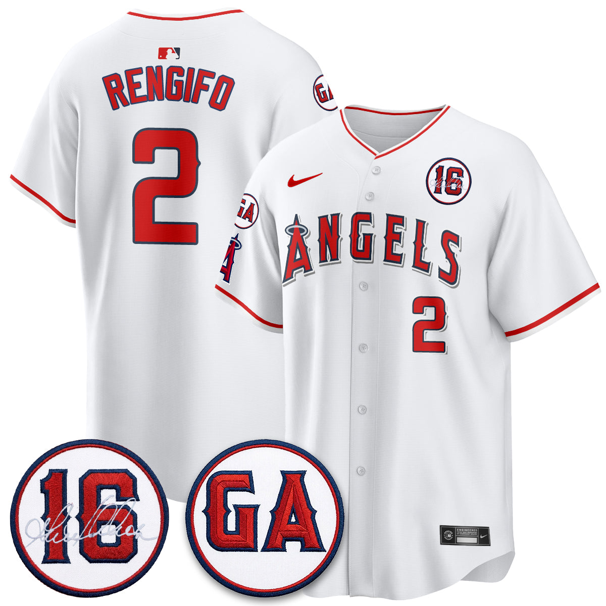 LAA Garret Anderson Tribute Patch Vapor Jersey - All Stitched V1