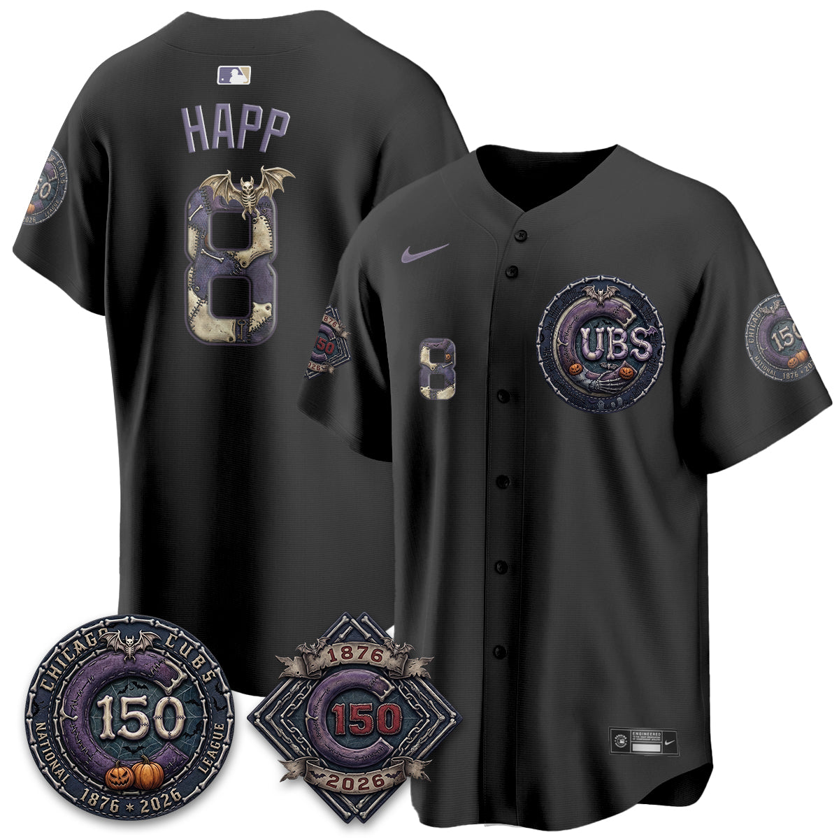 Chicago Cubs Nightmare Edition Vapor Limited Jersey - Printed