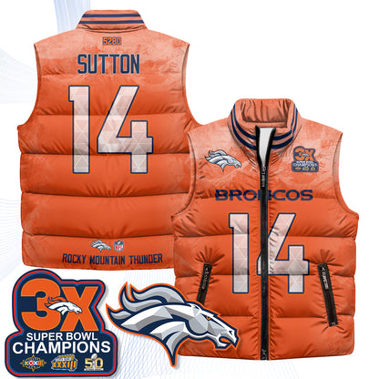 Denver Broncos Fan Gear Edition Unisex Puffer Vest - Printed