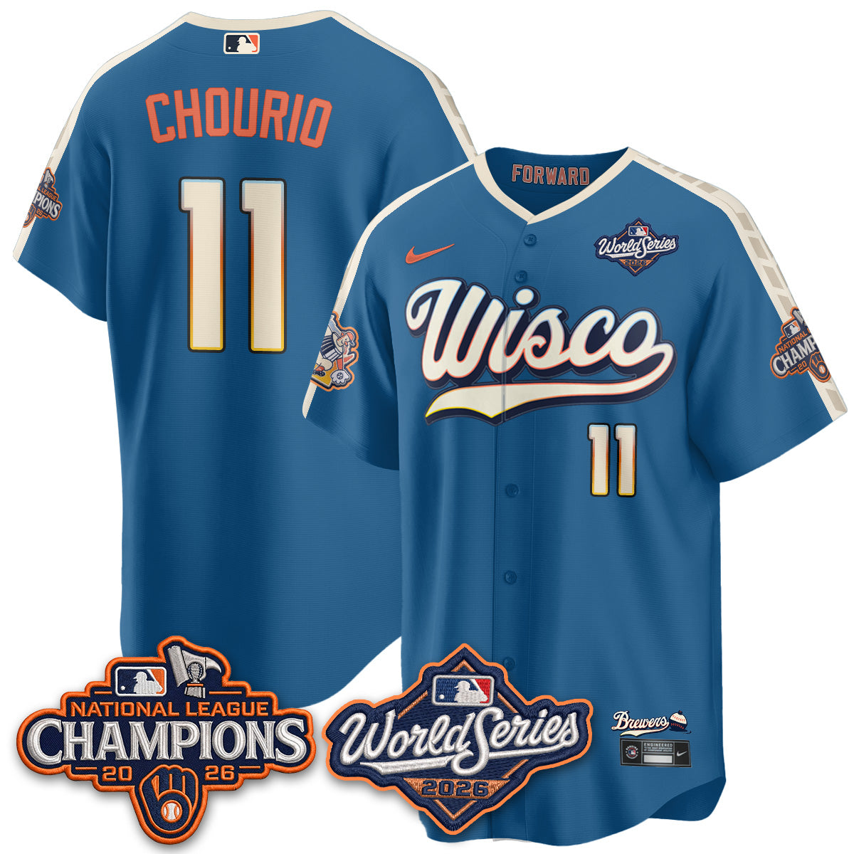 Milwaukee Brewers 2026 NL Champions City Connect Vapor Jersey - Stitched