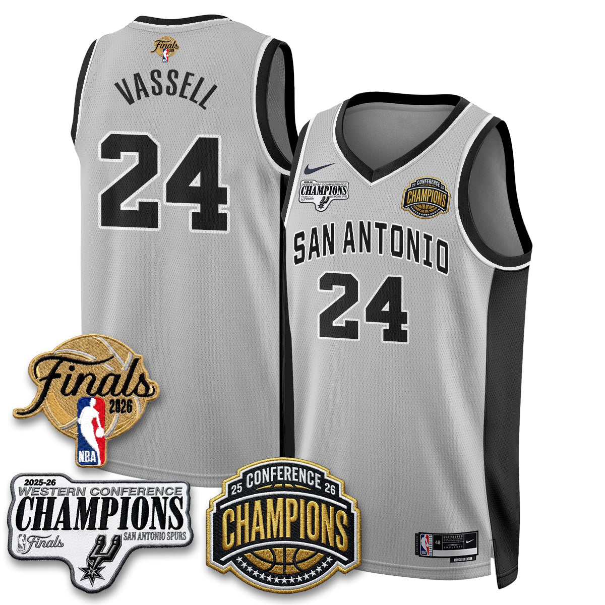 SAS 2026 NBA Western Conference Champions Vapor Jersey V3 - Stitched
