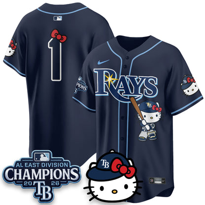 Tampa Bay Rays x Meow KT 2026 AL East Champs Vapor Jersey - Stitched
