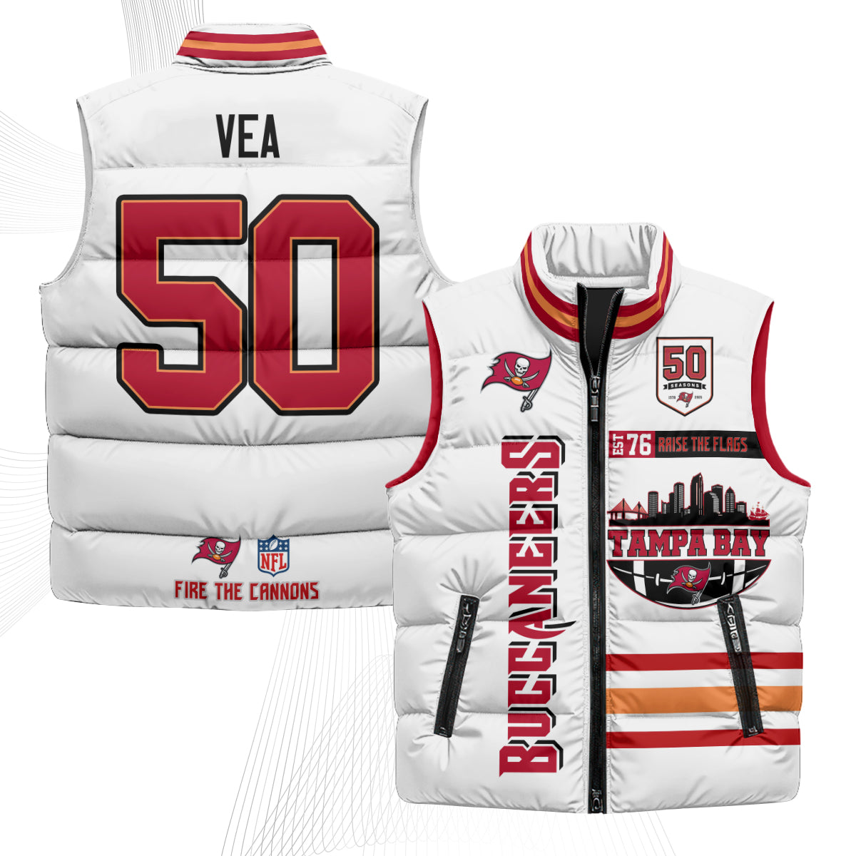 TB "Raise the Flags" Puffer Vest - Printed