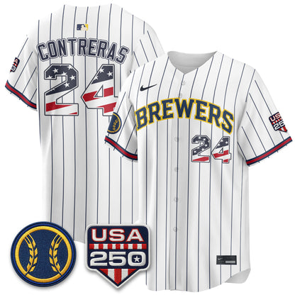 Milwaukee Brewers Fourth of July Vapor Limited Jersey - Stitched
