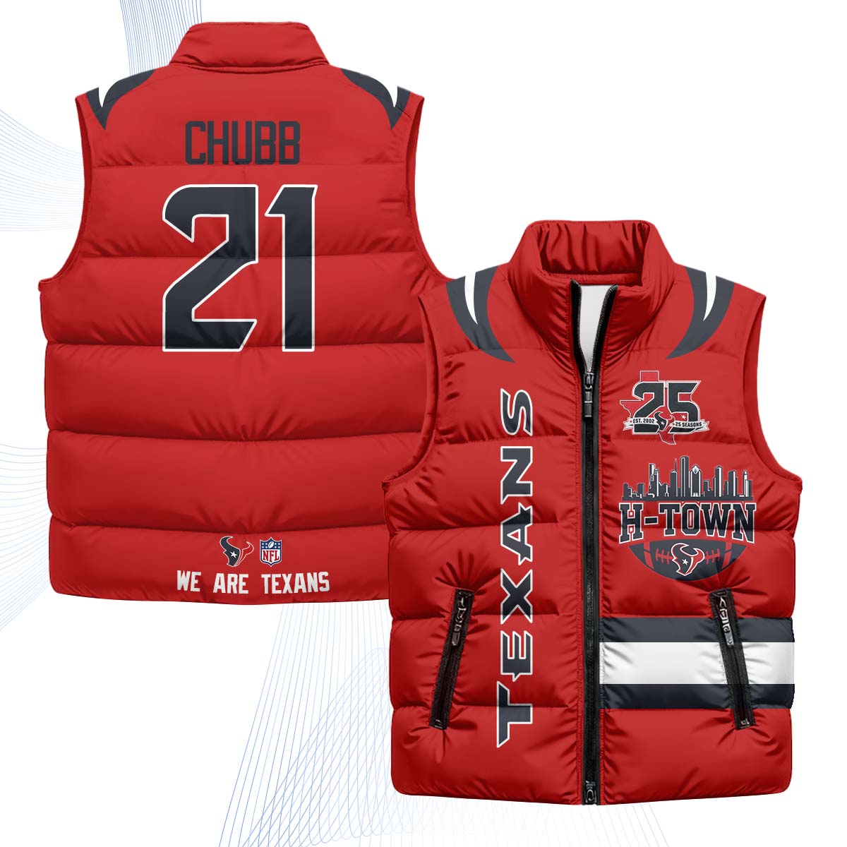 HOU "H-Town" Puffer Vest - Printed