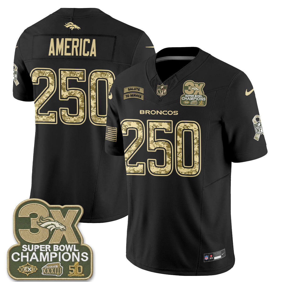 Denver Broncos 2026 Salute to Service V2 Vapor Jersey - Stitched