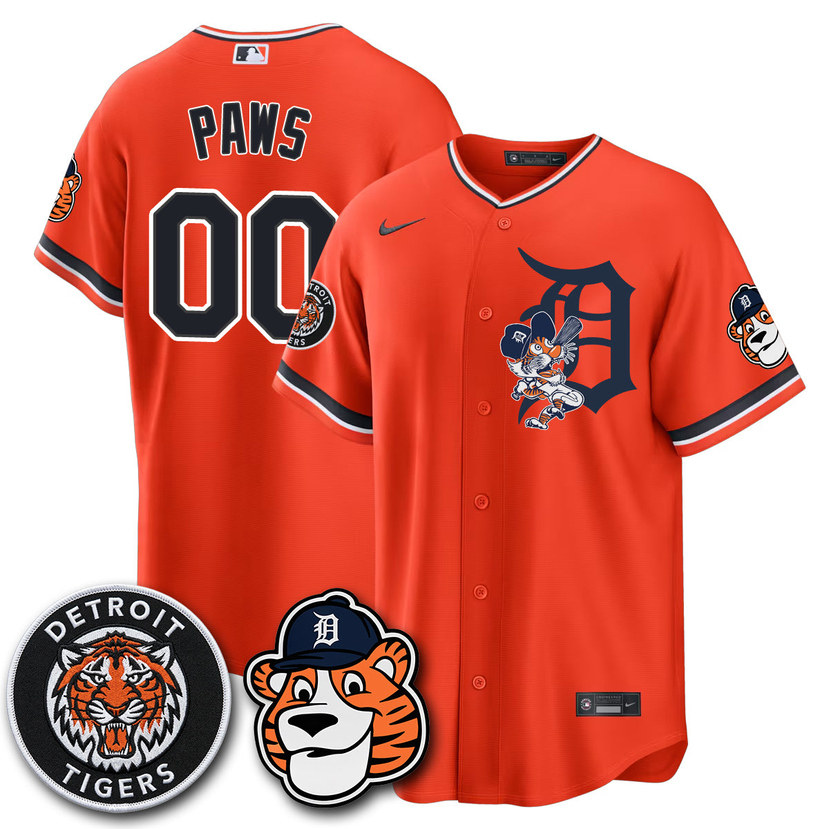 Detroit Tigers Paws Edition Vapor Limited Jersey - Stitched