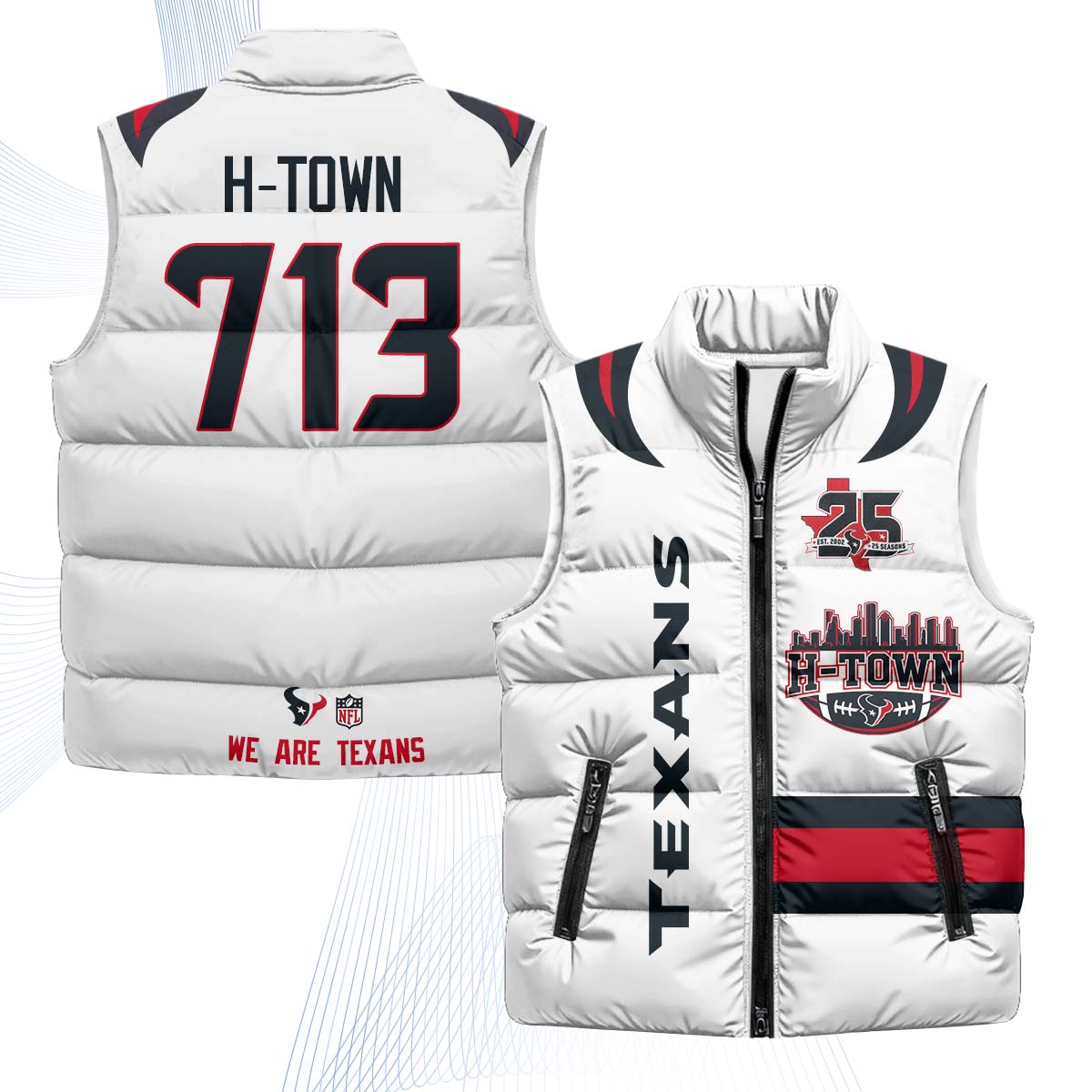 HOU "H-Town" Puffer Vest - Printed