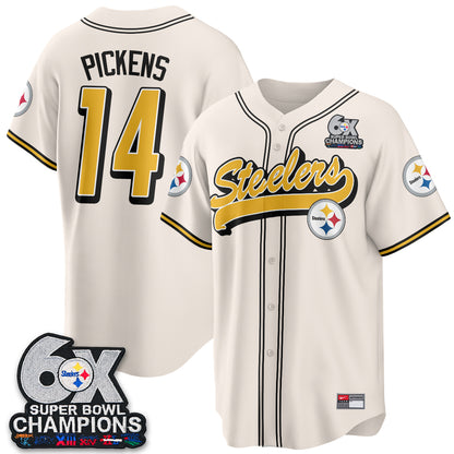 Pittsburgh Steelers 6x SBowl Baseball Vapor Jersey - Stitched