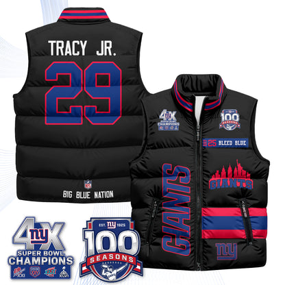 NYG 4X Champs S.Bowl Puffer Vest - Printed