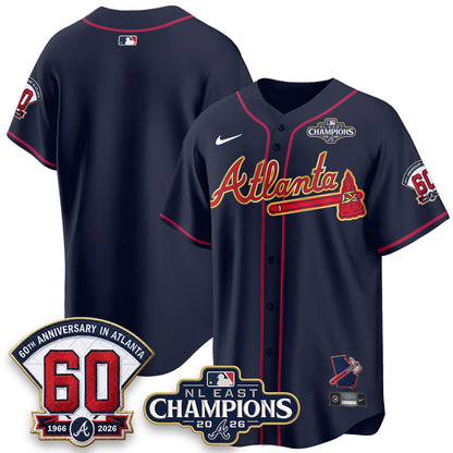 Atlanta Braves 2026 NL East Champs Gold Edition Vapor Jersey - Stitched