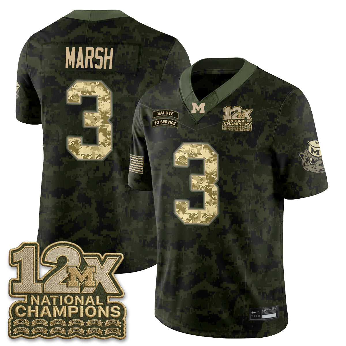 MICH 2026 Salute to Service Vapor Jersey - Stitched
