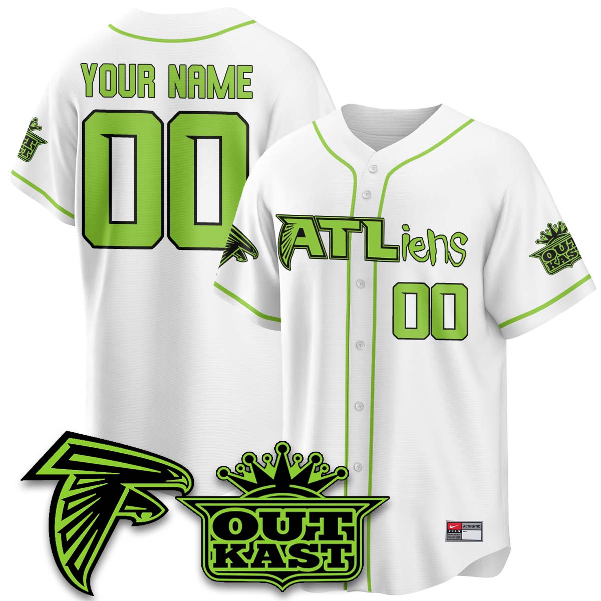 ATL 30th Anniversary ATLiens Baseball Custom Vapor Jersey - Stitched