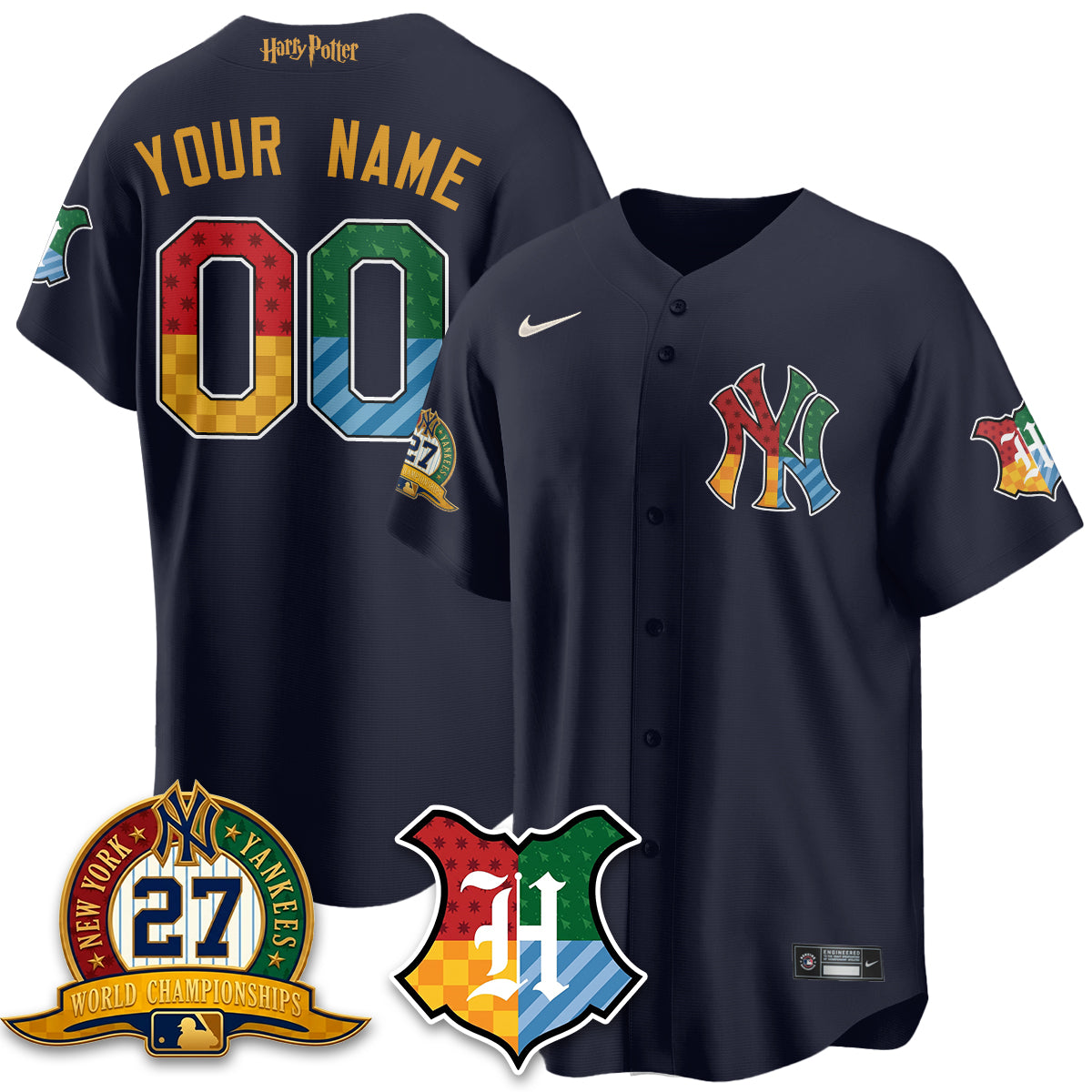 New York Yankees x "The Lightning Bolt Wizard" Edition Vapor Custom Jersey- Stitched