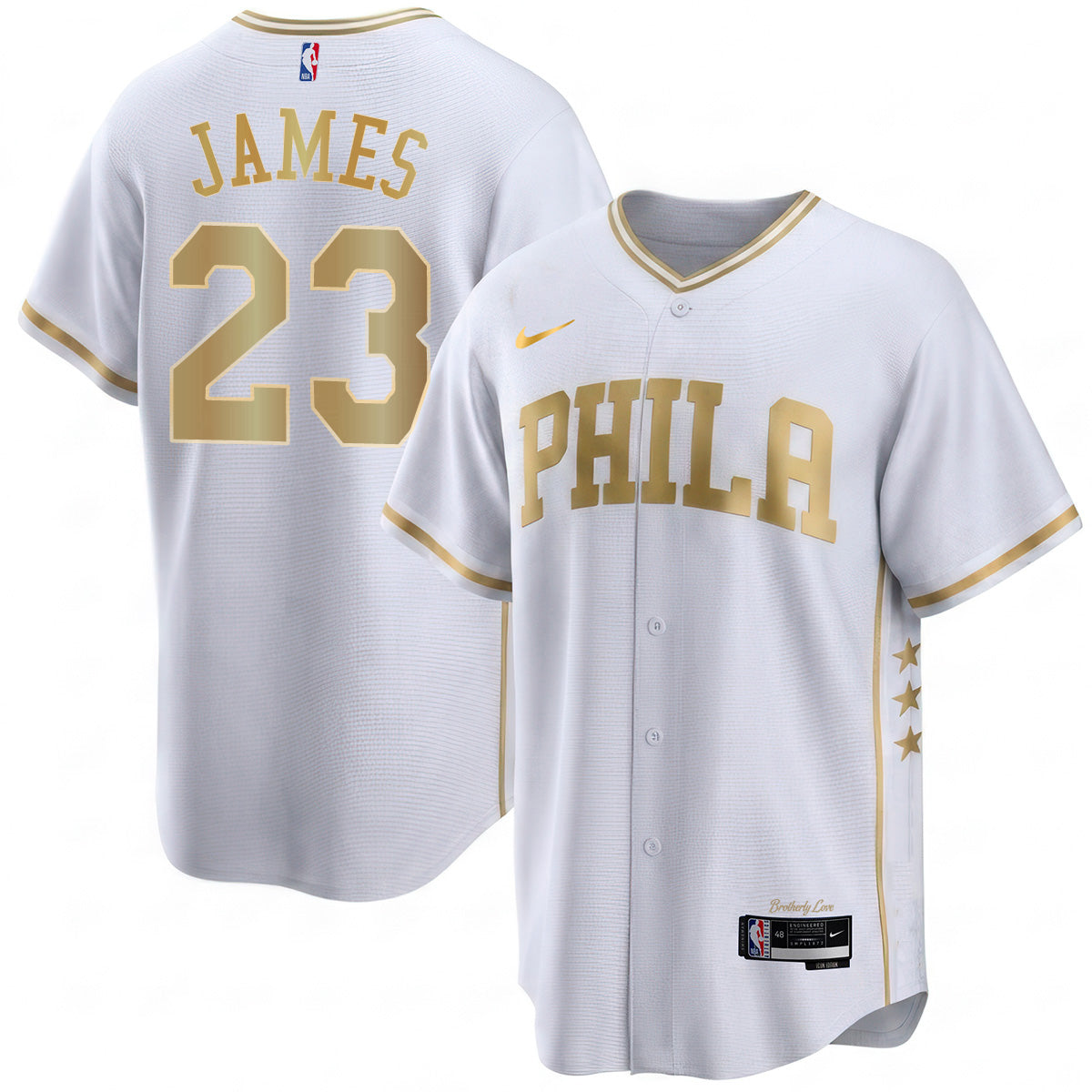 Philadelphia 76ers LeBron James #23 Vapor Baseball Jersey - Stitched