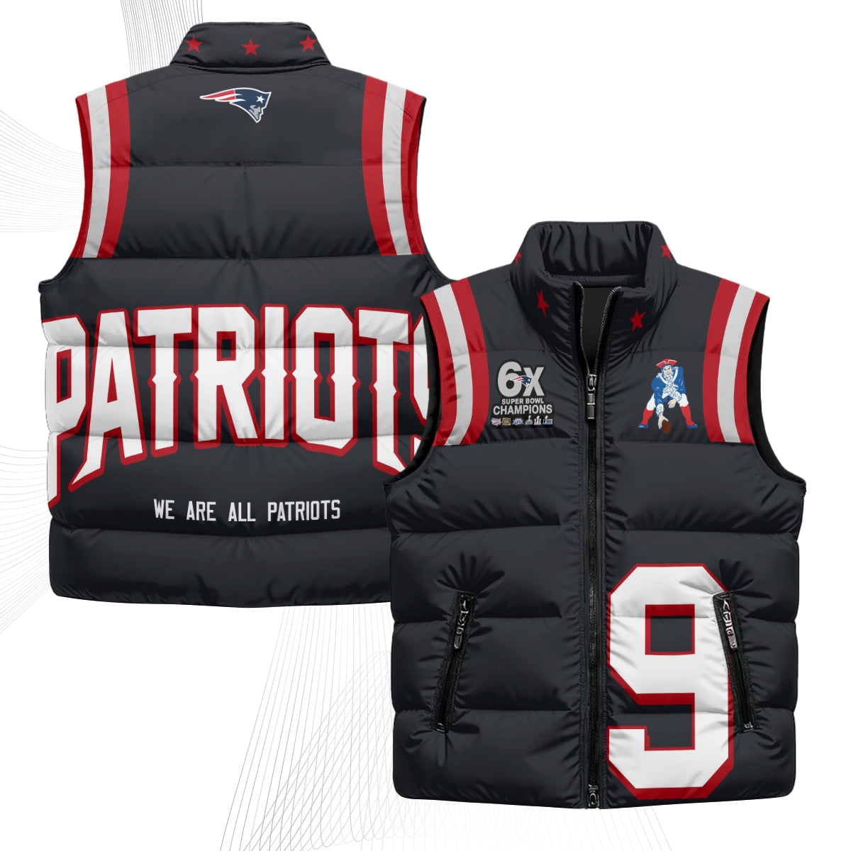 NE Rivalries Puffer Vest - Printed