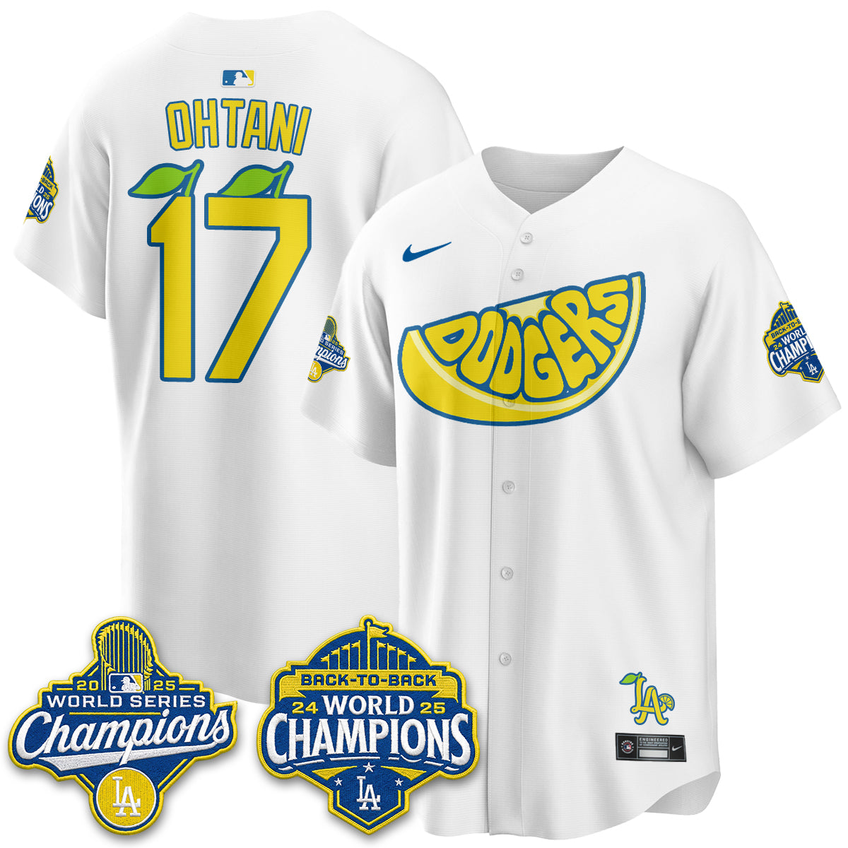 Los Angeles Dodgers Lemonade Collection Vapor Jersey - Stitched