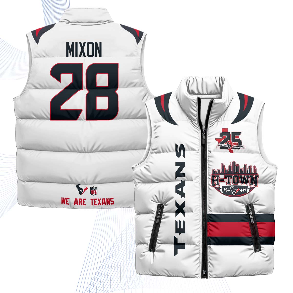 HOU "H-Town" Puffer Vest - Printed