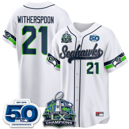 Seattle Seahawks SB LX Champs Vapor Baseball Jersey - Stitch
