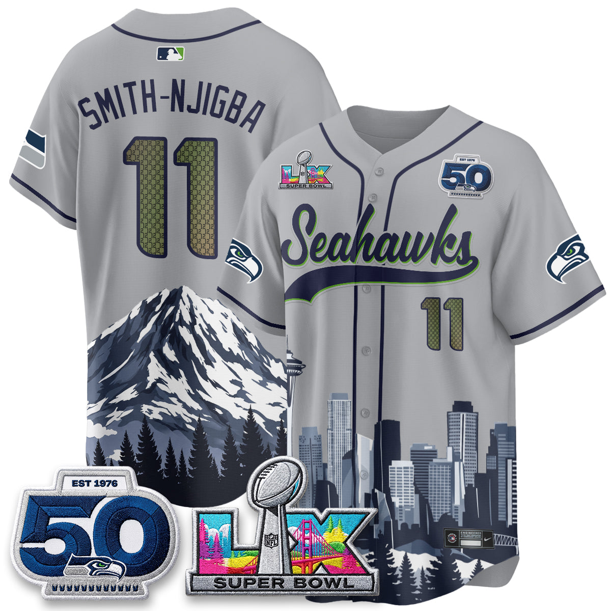 Seattle Seahawks City Edition Vapor Baseball Jersey - Stitch
