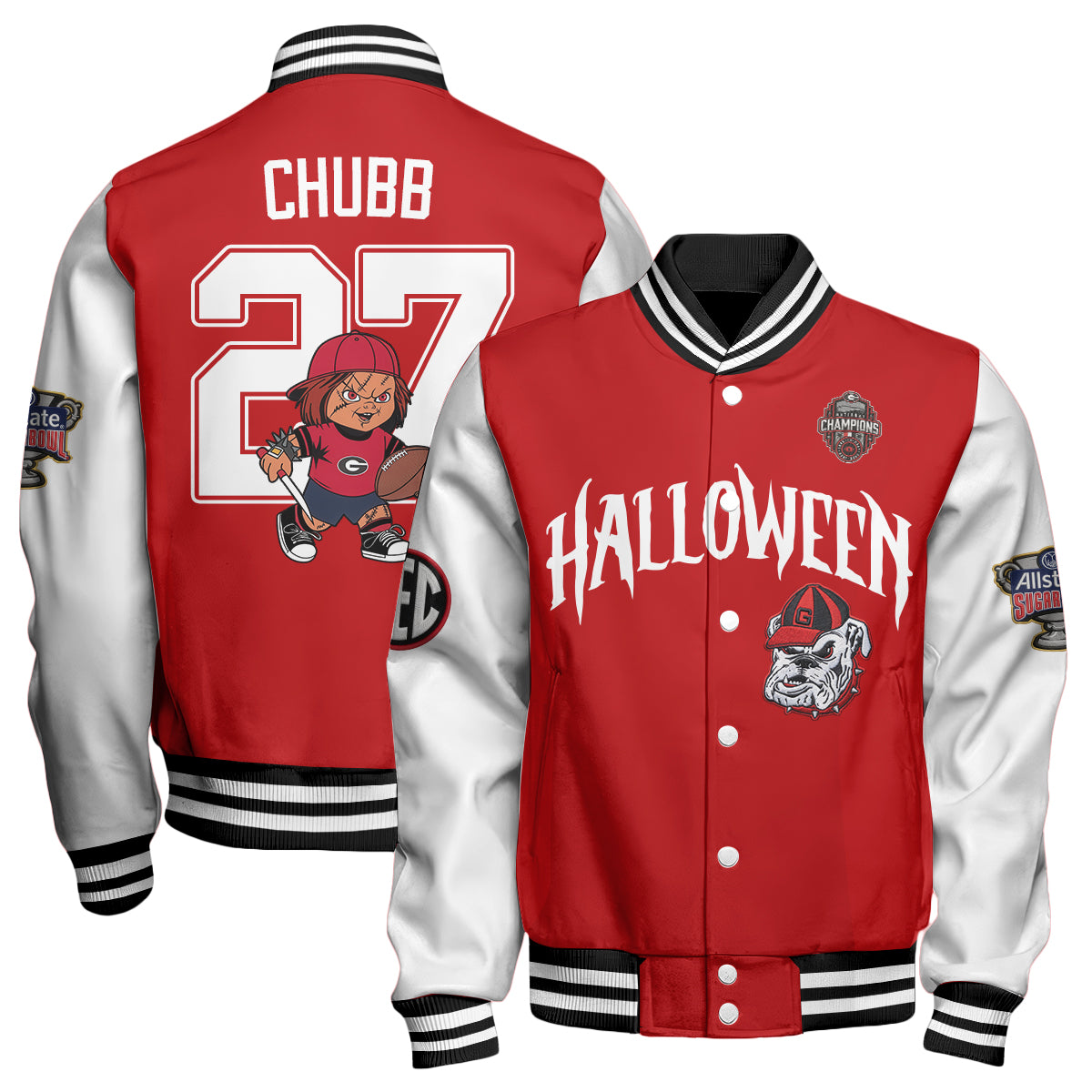 GB x Killer Doll Horror Movie Halloween 2026 Edition Baseball Jacket - Printed