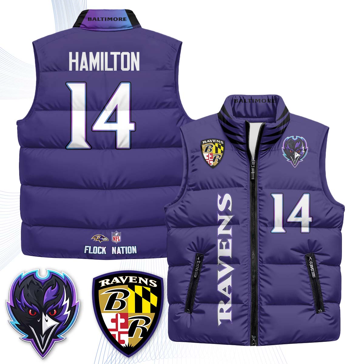 BAL "The Flock" Puffer Vest - Printed (2)