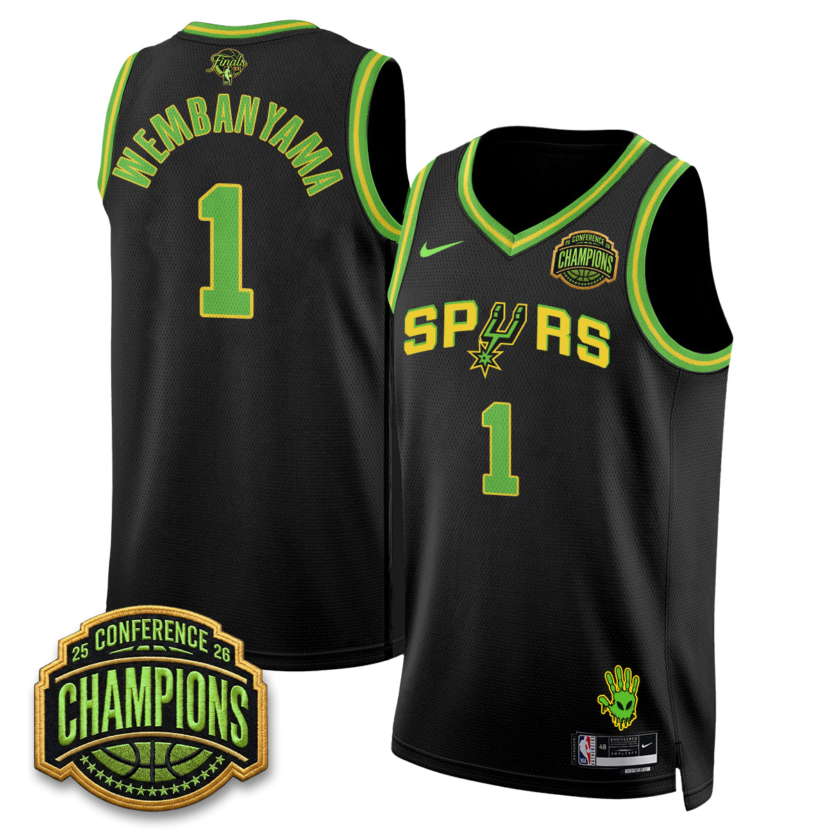 San Antonio Spurs 2026 Basketball Finals Alien Style Vapor Jersey - Stitched