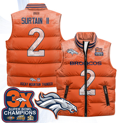 Denver Broncos Fan Gear Edition Unisex Puffer Vest - Printed