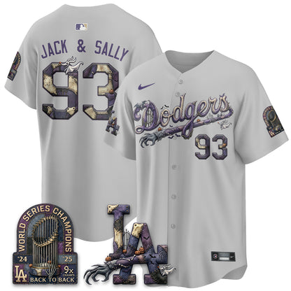 Los Angeles Dodgers Nightmare Edition Vapor Jersey - Printed