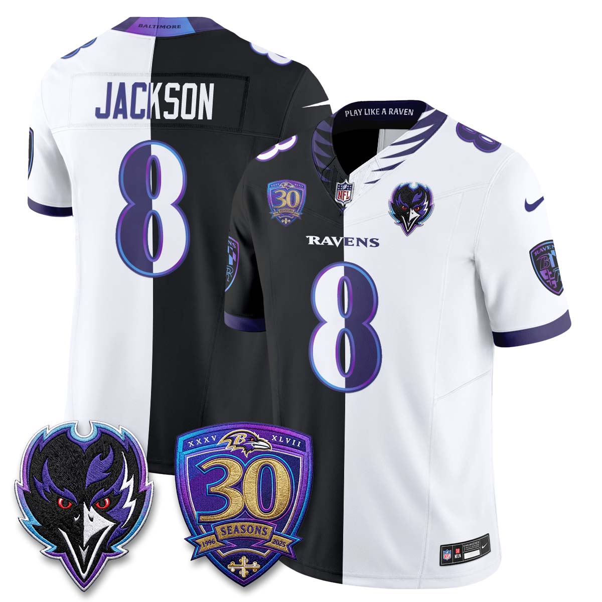 Baltimore Ravens The Next Flight Split Vapor Jersey - Stitched