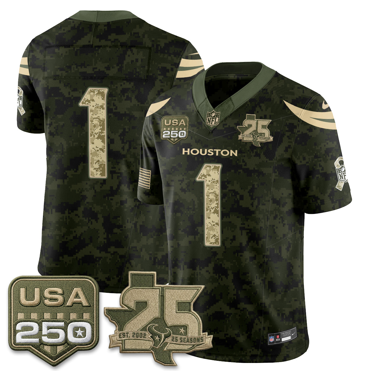 Houston Texans 2026 Salute to Service Edition Vapor Jersey - Stitched