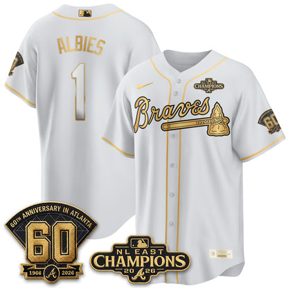 Atlanta Braves 2026 NL East Champs Gold Edition Vapor Jersey - Stitched