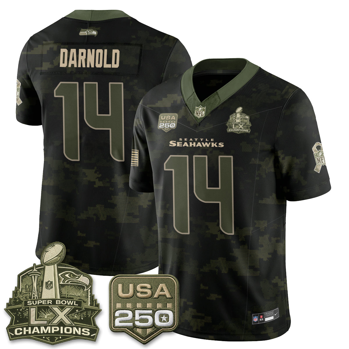 Seattle Seahawks 2026 Salute to Service Edition Vapor Jersey - Stitched