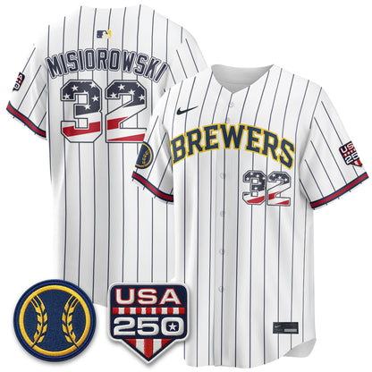 Milwaukee Brewers Fourth of July Vapor Limited Jersey - Stitched
