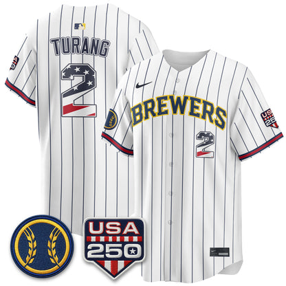 Milwaukee Brewers Fourth of July Vapor Limited Jersey - Stitched