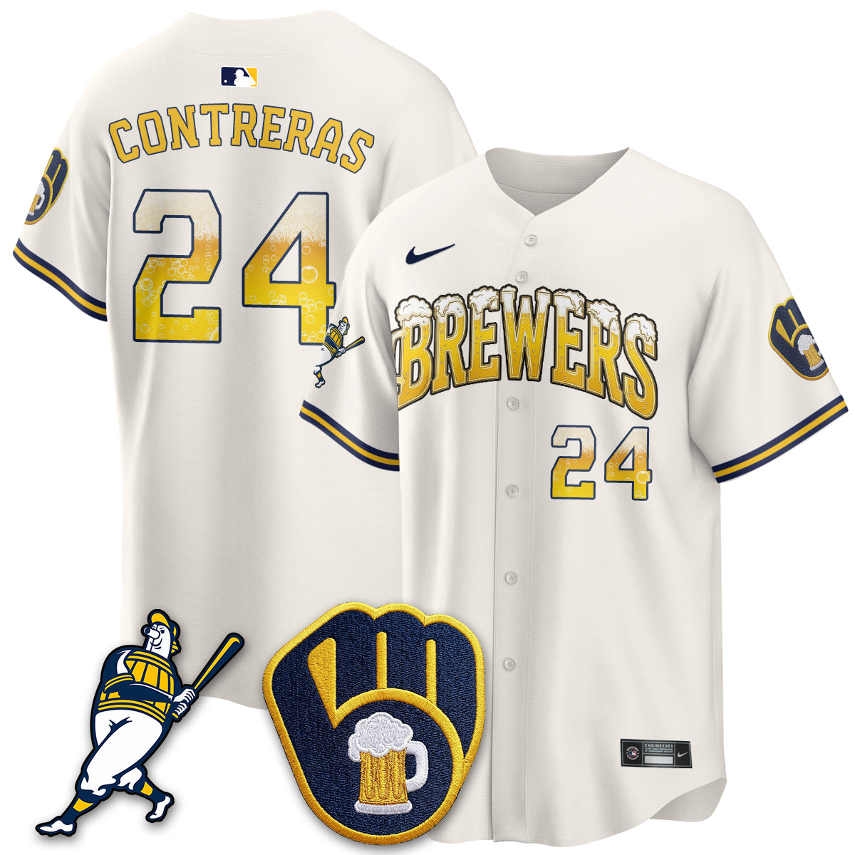 Milwaukee Brewers "Pitcher & Pint" Edition Vapor Limited Jersey - Stitched
