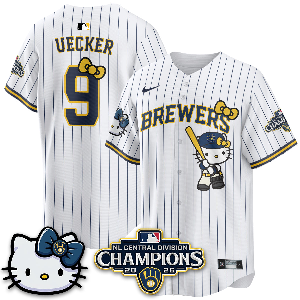 Milwaukee Brewers NL Central Champs x Meow KT Vapor Jersey - Stitched