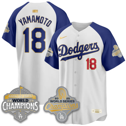LAD Gold Collection Stadium Vapor Limited Jersey - B2B Champs - All Stitched