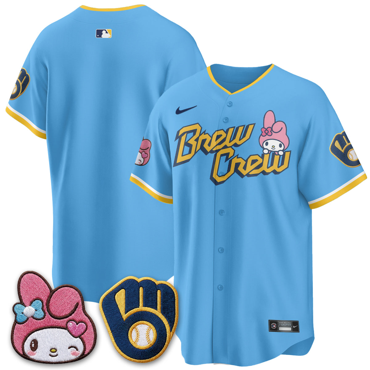 Milwaukee Brewers x Pink Sanrio Friend Edition Vapor Jersey - Stitched