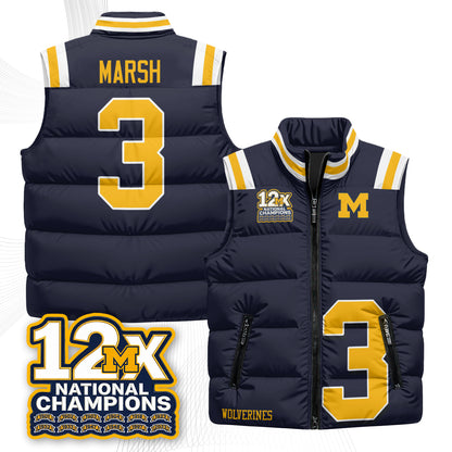 MICH 12X Champs Puffer Vest - Printed