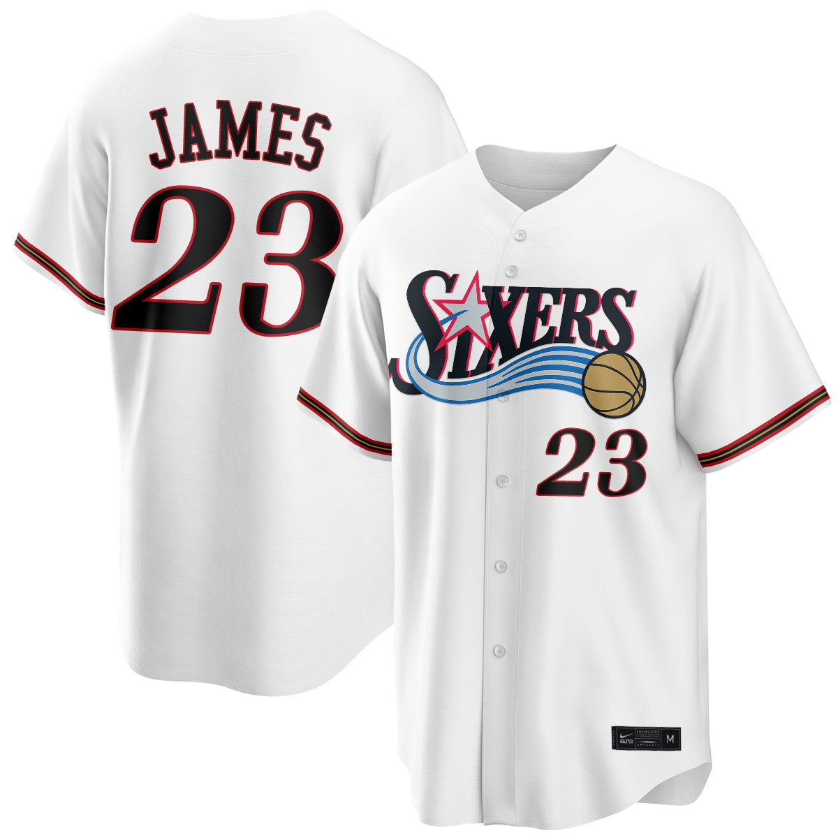 Philadelphia 76ers LeBron James #23 Vapor Baseball Jersey V2- Stitched