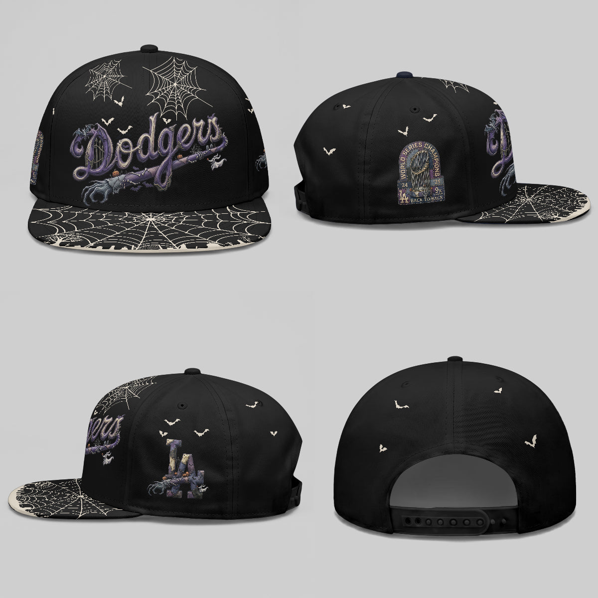 Los Angeles Dodgers Nightmare Snapback Cap - Printed