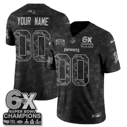 New England Patriots 2026 Salute to Service Vapor Custom Jersey V2- Stitched