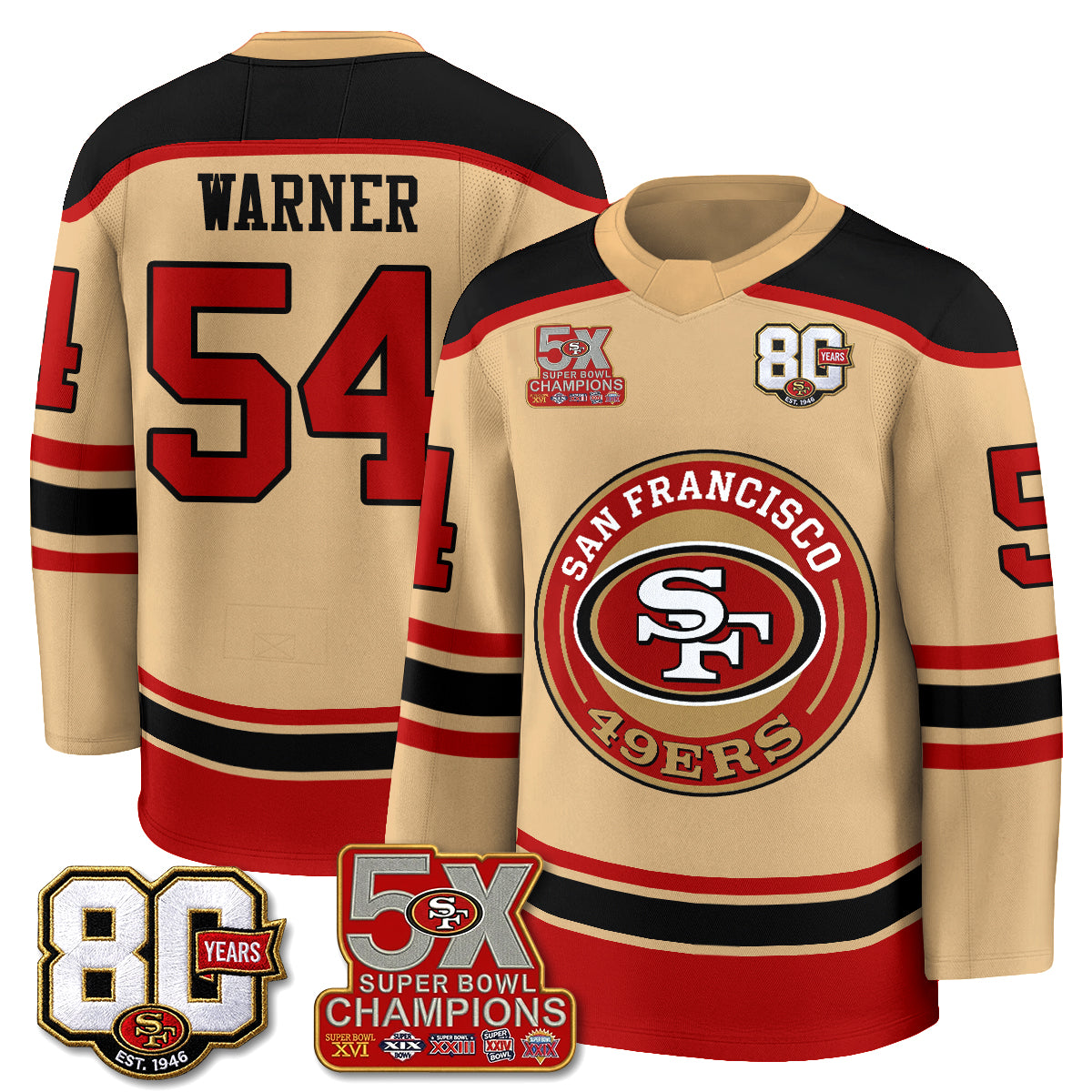 SF 4X Champs Hockey Jersey - Stitched