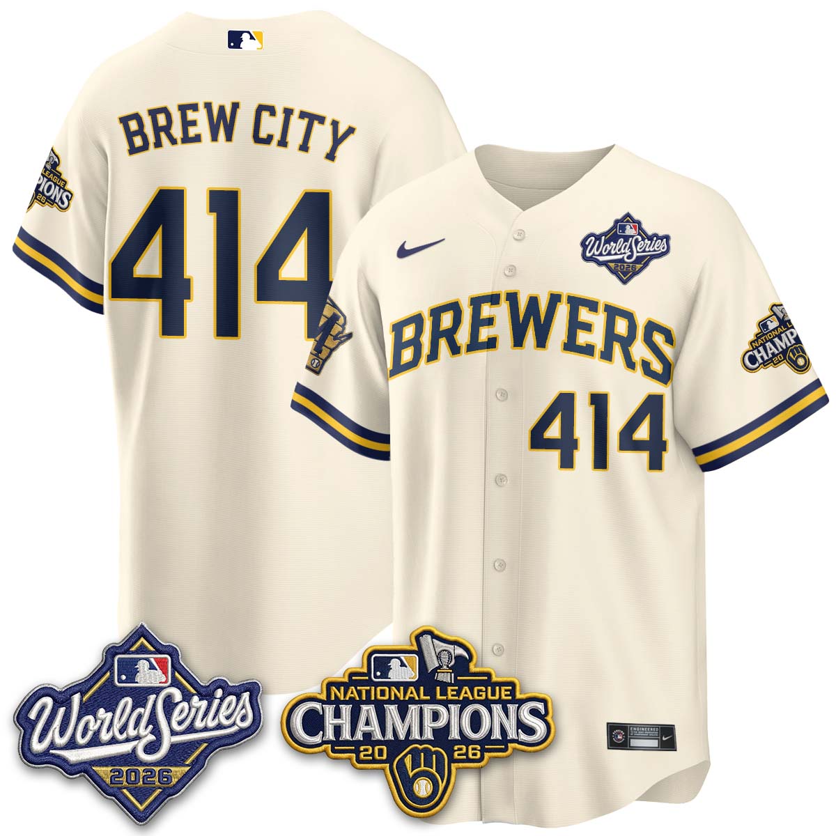 MIL W.S 26 & 2026 NL Champions Navy Jersey - Stitched