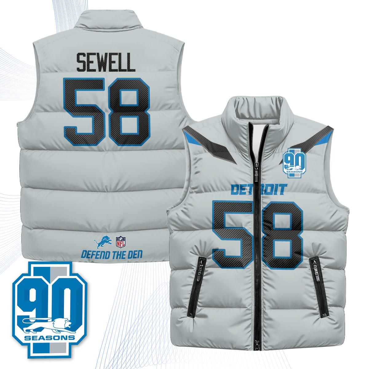 DET Xmas 2026 Rivalries Puffer Vest - Printed