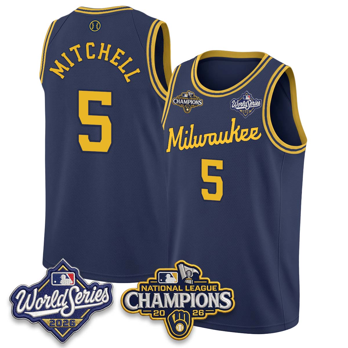 MIL 2026 NL Champions Basketball Jersey - Stitched