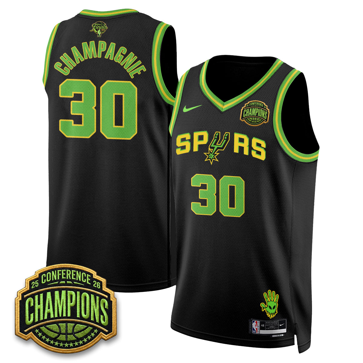 San Antonio Spurs 2026 Basketball Finals Alien Style Vapor Jersey - Stitched