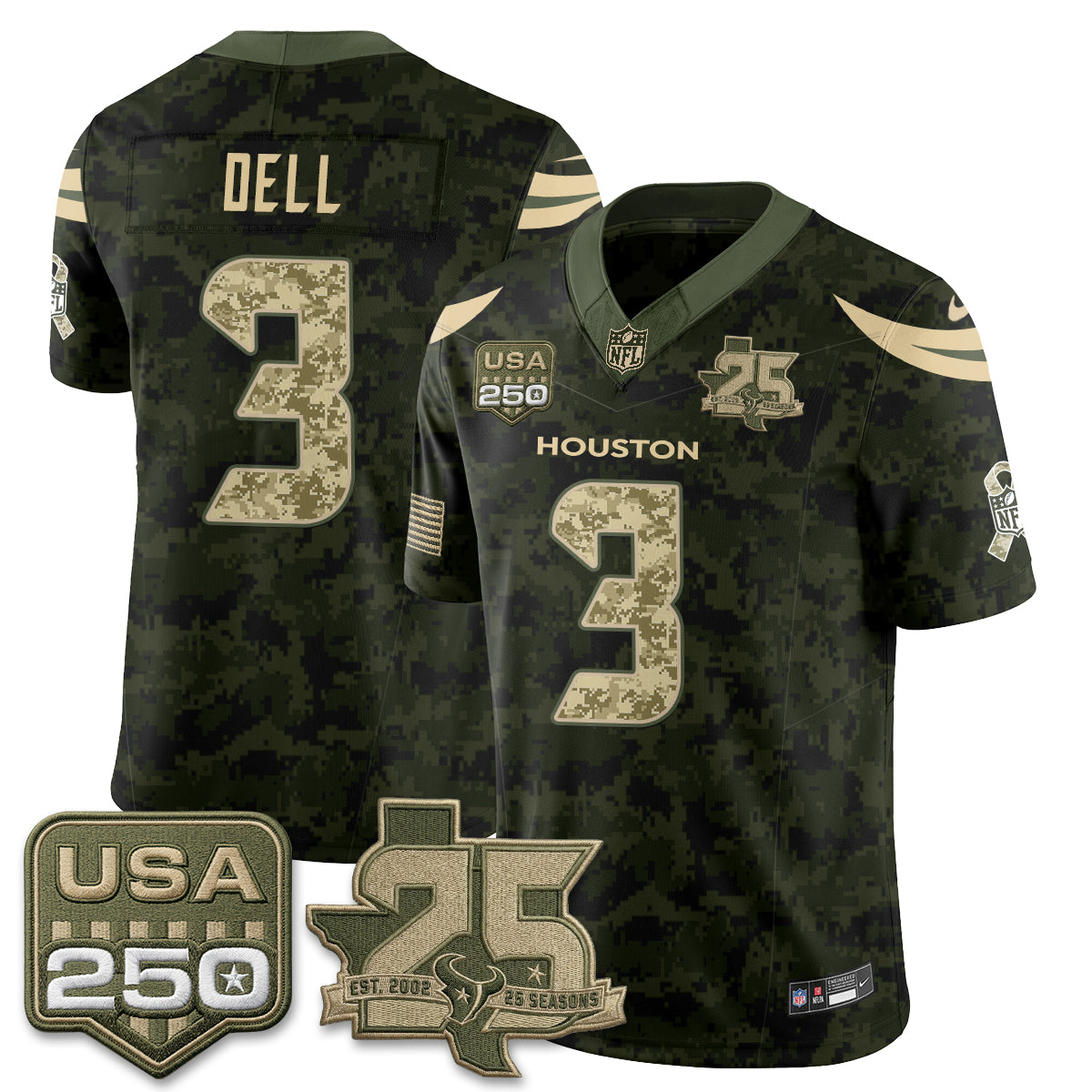 Houston Texans 2026 Salute to Service Edition Vapor Jersey - Stitched