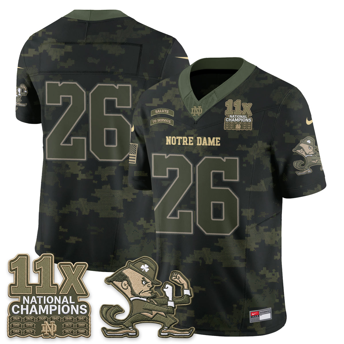 ND 2026 Salute to Service Vapor Jersey - Stitched